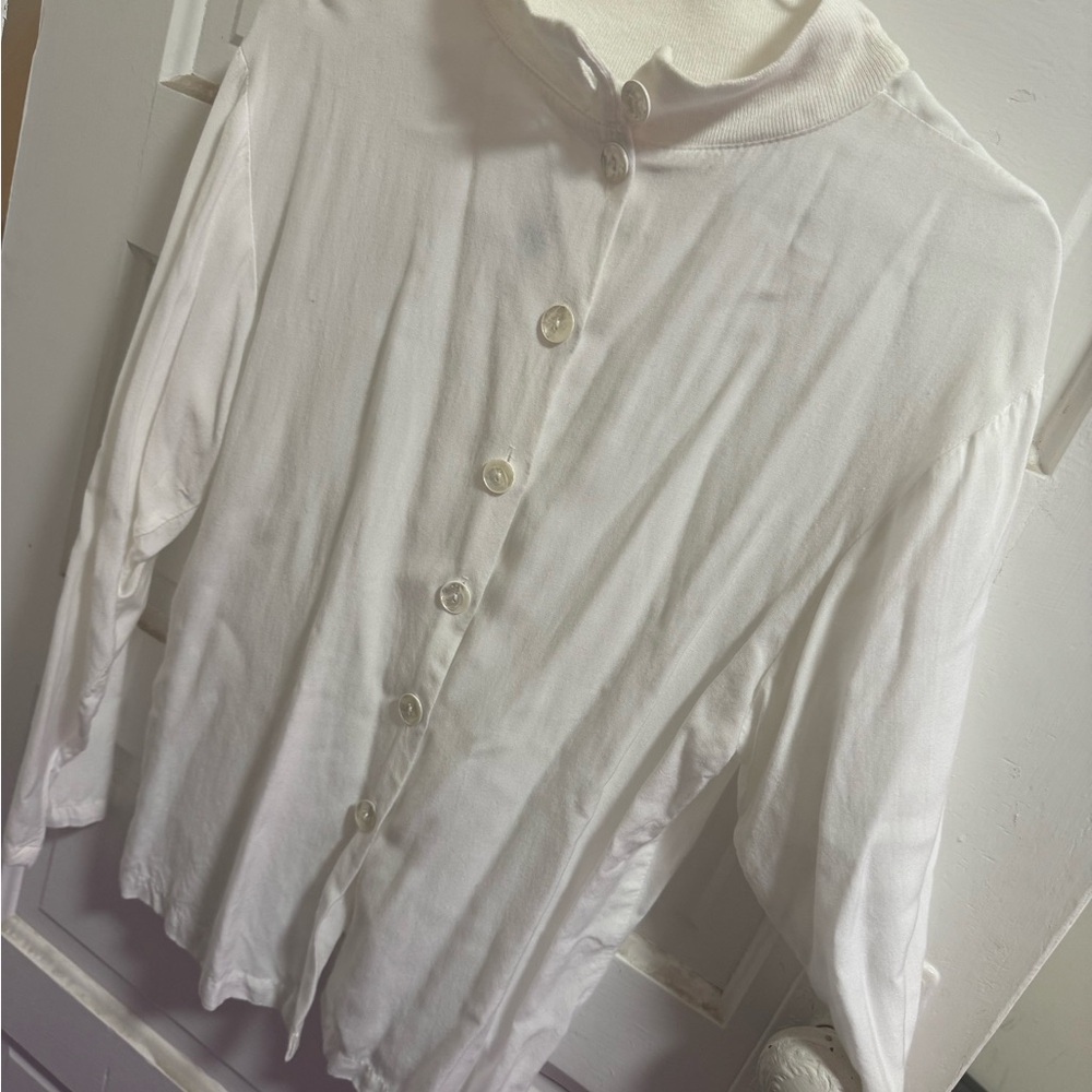 Chic White Button-Up Women's Cardigan